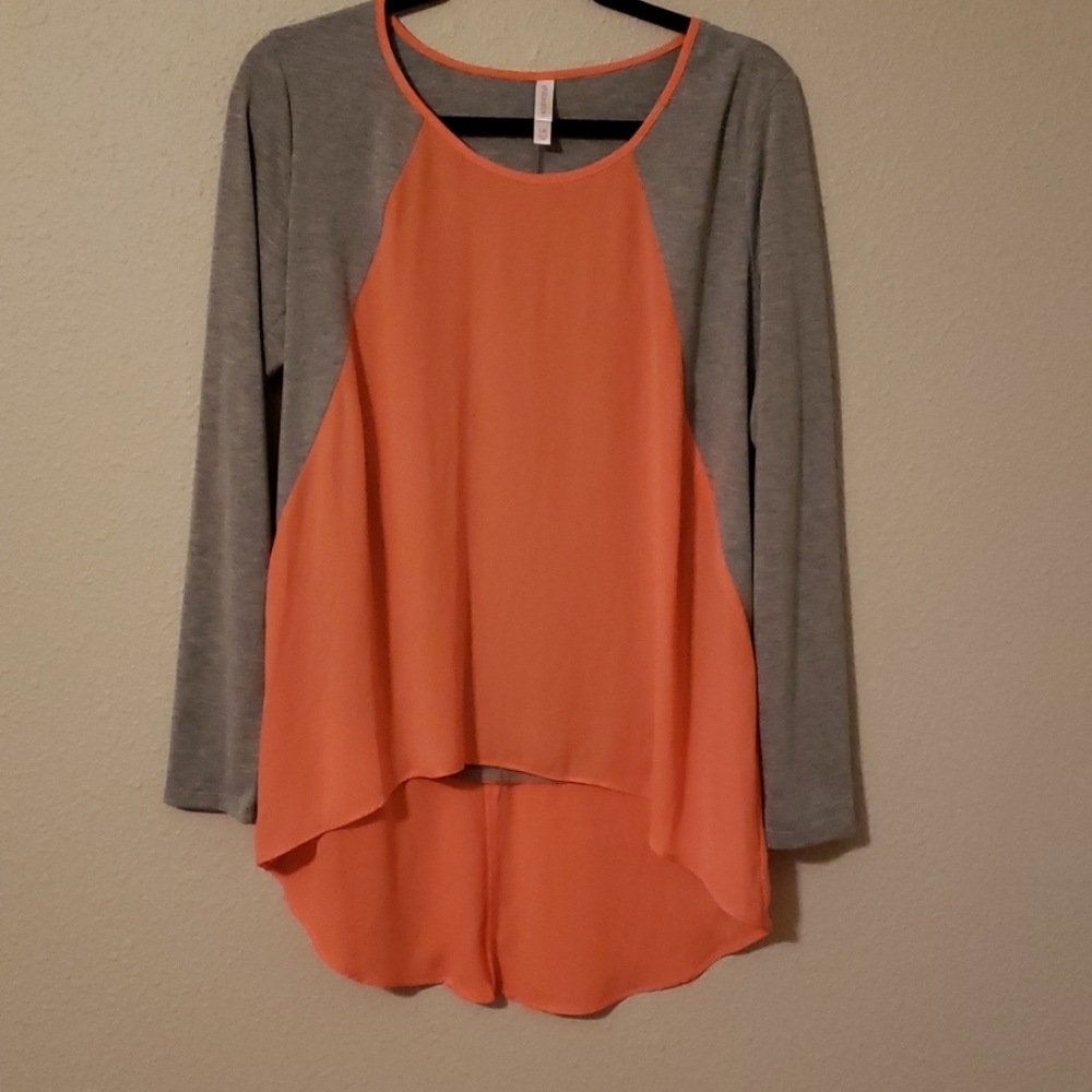 Two toned sheer top